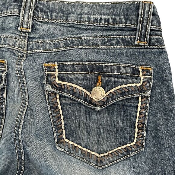 Cruel Girl Lindsay Bootcut Jeans Low Rise Medium Blue Denim Juniors 5R - Picture 1 of 13